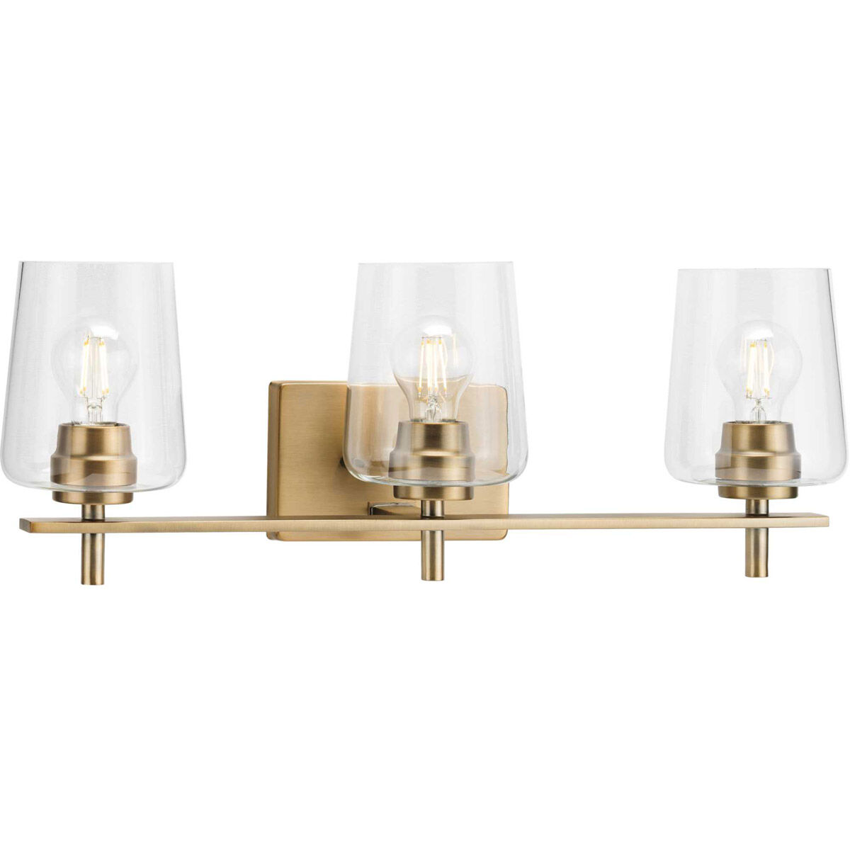 Calais 3 Light 24 inch Vintage Brass Bath Vanity Wall Light